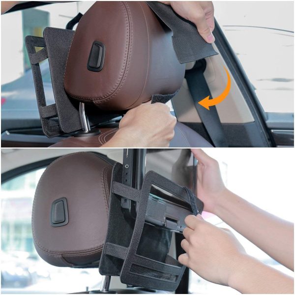 APEMAN 10-10.5 inch Car Headrest Mount Holder Strap Case for Swivel & Flip Style Portable DVD Player