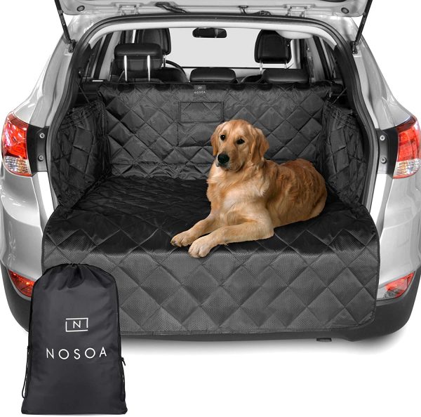 NOSOA Boot Liner - Car Boot Liners for Dogs – 4 Layer Quilted Car Boot Protector with Bumper Flap – Waterproof & Non Slip Dog Boot Cover
