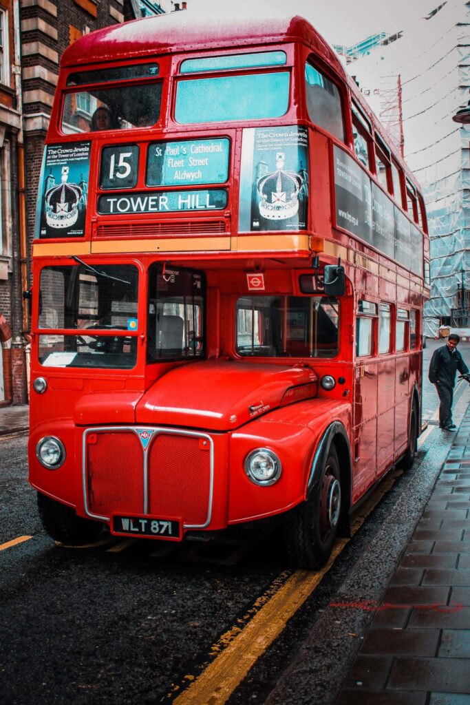 Number 15 Tower hill red bus