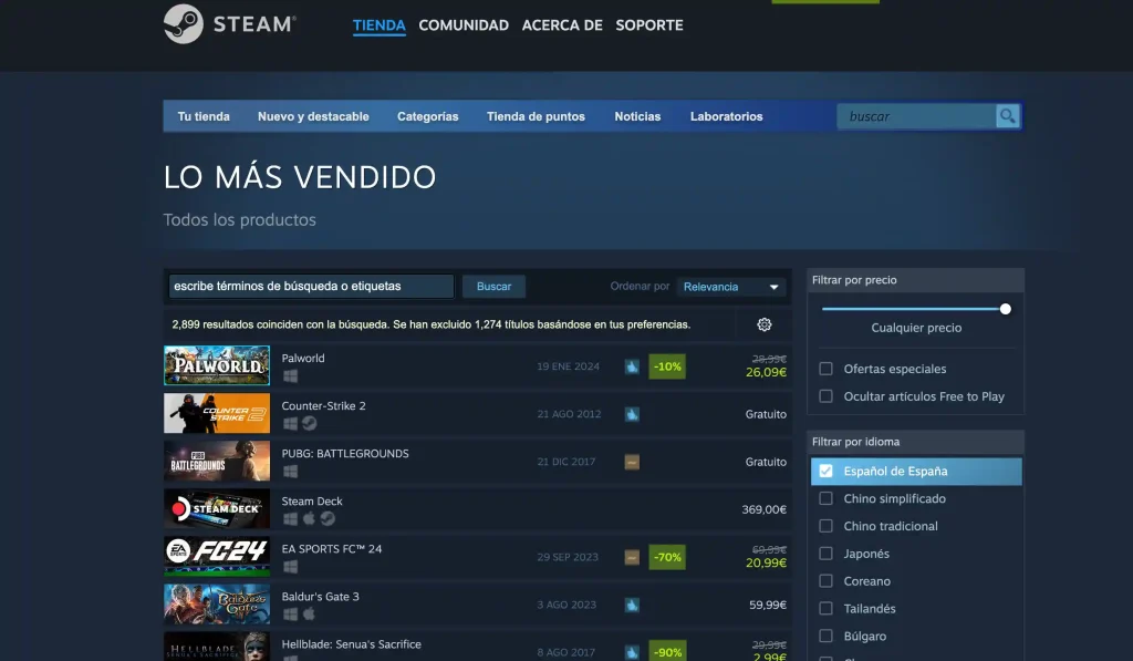 palworld steam mas vendido