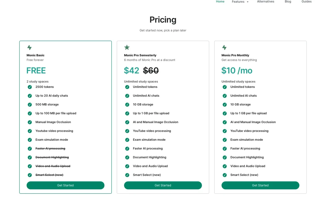 plan de precios MONIC AI