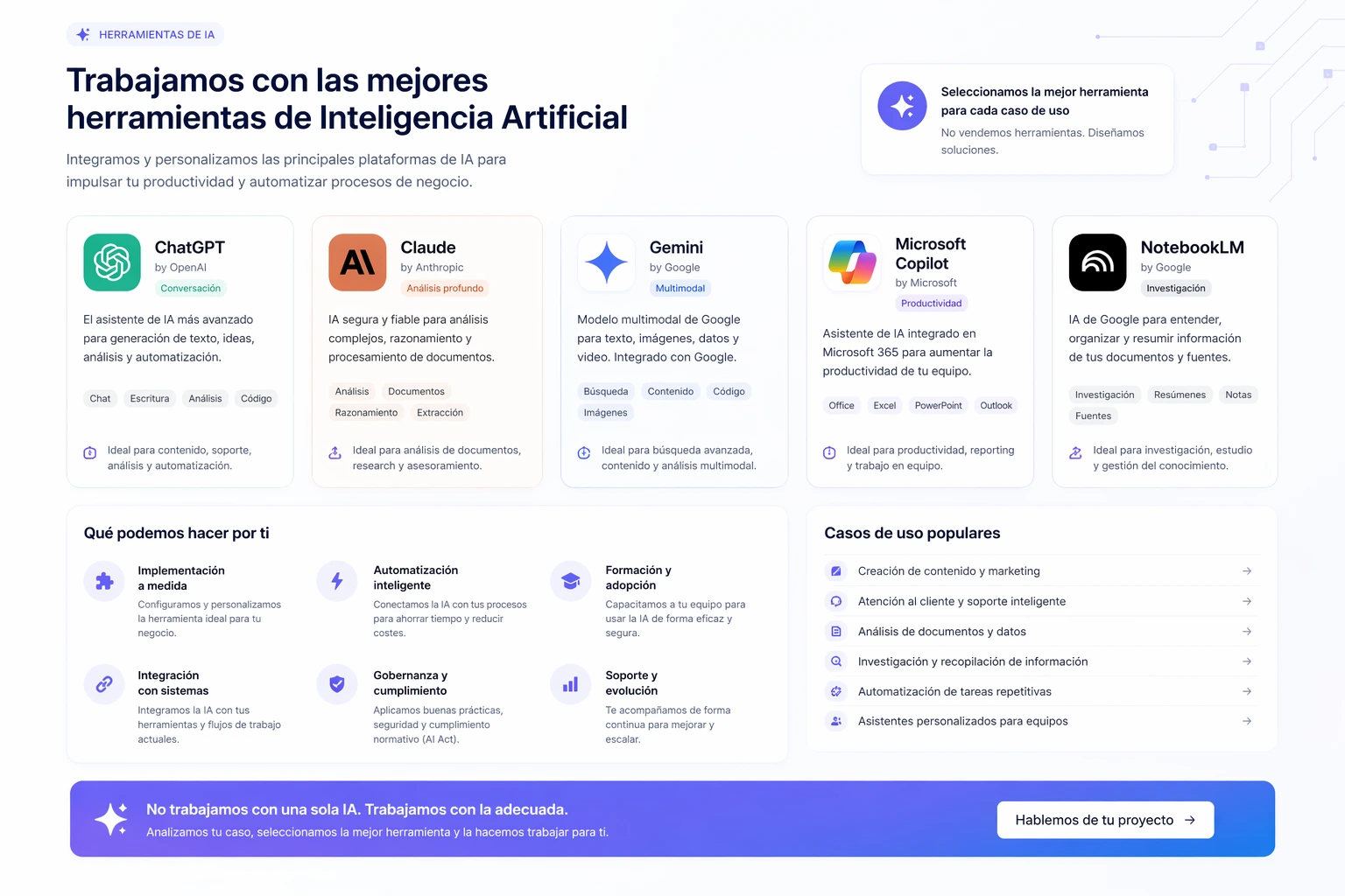 IA para negocio y productividad