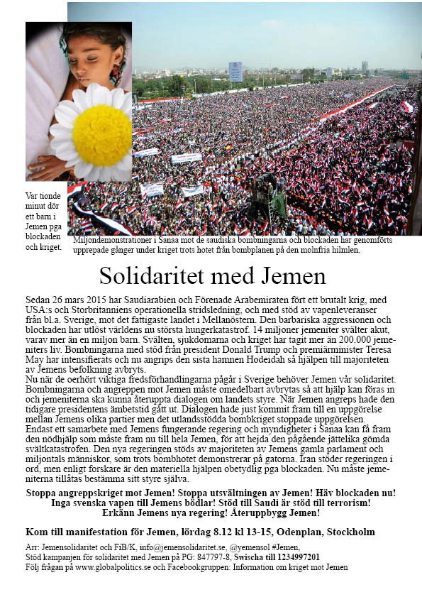 Solidaritet med Jemen! Nej till ”Fake”-rapporter i etablerade media!