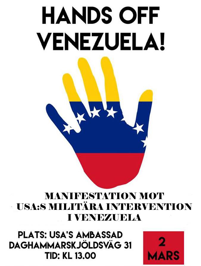 Venezuela – Manifestation för fred och mot USA:s försök till statskupp. Lördag kl 13