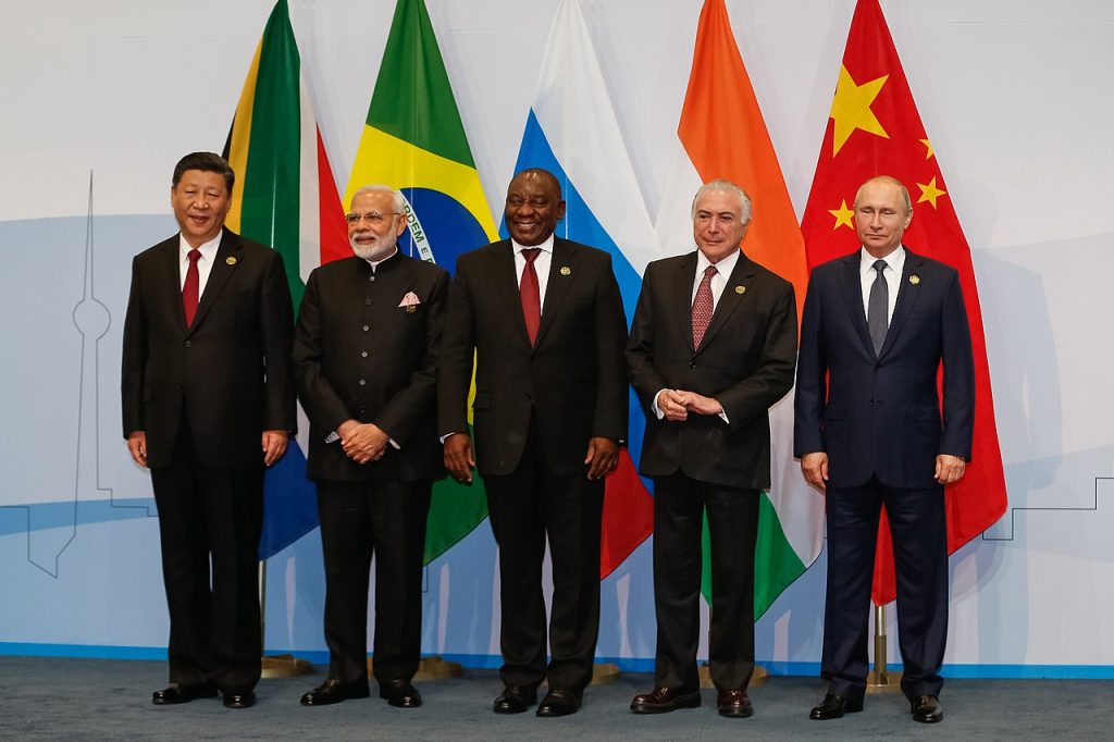 BRICS. Möte i november 2018. By Cesar Itiberê/PR - https://www.flickr.com/photos/micheltemer/45635779921/in/album-72157697127664420/, CC BY 2.0, https://commons.wikimedia.org/w/index.php?curid=74285115