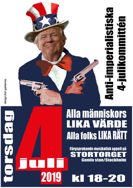 Lyckad fredsmanifestation på Stortorget på USA:s nationaldag 4 juli med många tal! Återges här.