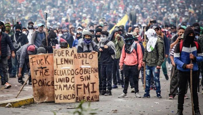 Sydamerika drabbat av USA-kontrollerade Internationella Valutafondens politik. Stora protester. Exemplet Ecuador.