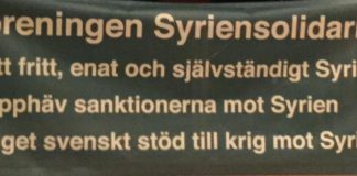 4 juli protesterade vi också mot USA:s krigsförbrytelser i Syrien. Tal av Yakida Pulido Morena från Föreningen Syriensolidaritet