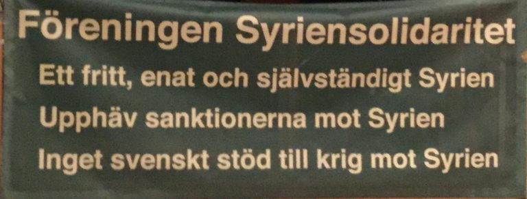 Stöd Syriens kamp mot terrorism och Sverigestödda dödliga sanktioner! Kom till Soltorget i Stockholm kl 12. idag!