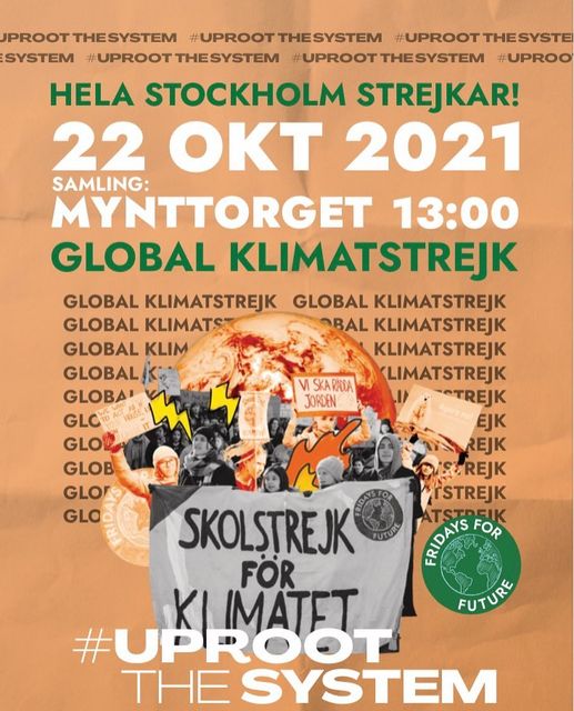 Global klimatstrejk idag kl 13 på minst 28 orter i Sverige. Kom med!