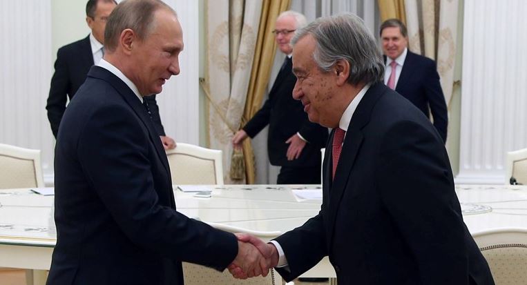 President Putin träffar FN:s generalsekreterare Antonio Guterres. Vad sägs?