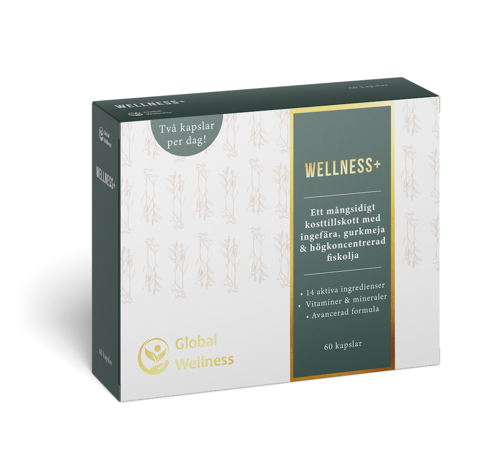 kosttillskott med gurkmeja & fiskolja wellness+