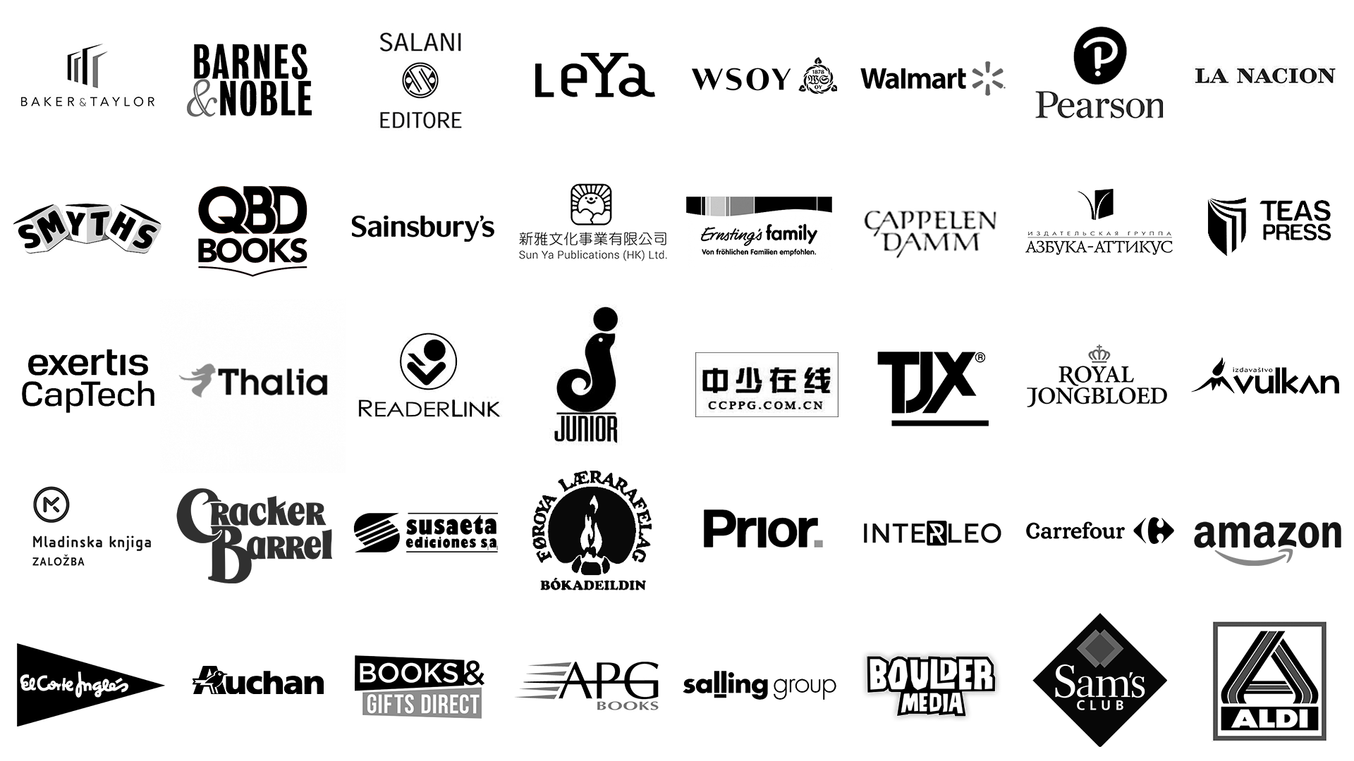 Logos for 40 brands, that Globe Publishing has worked with