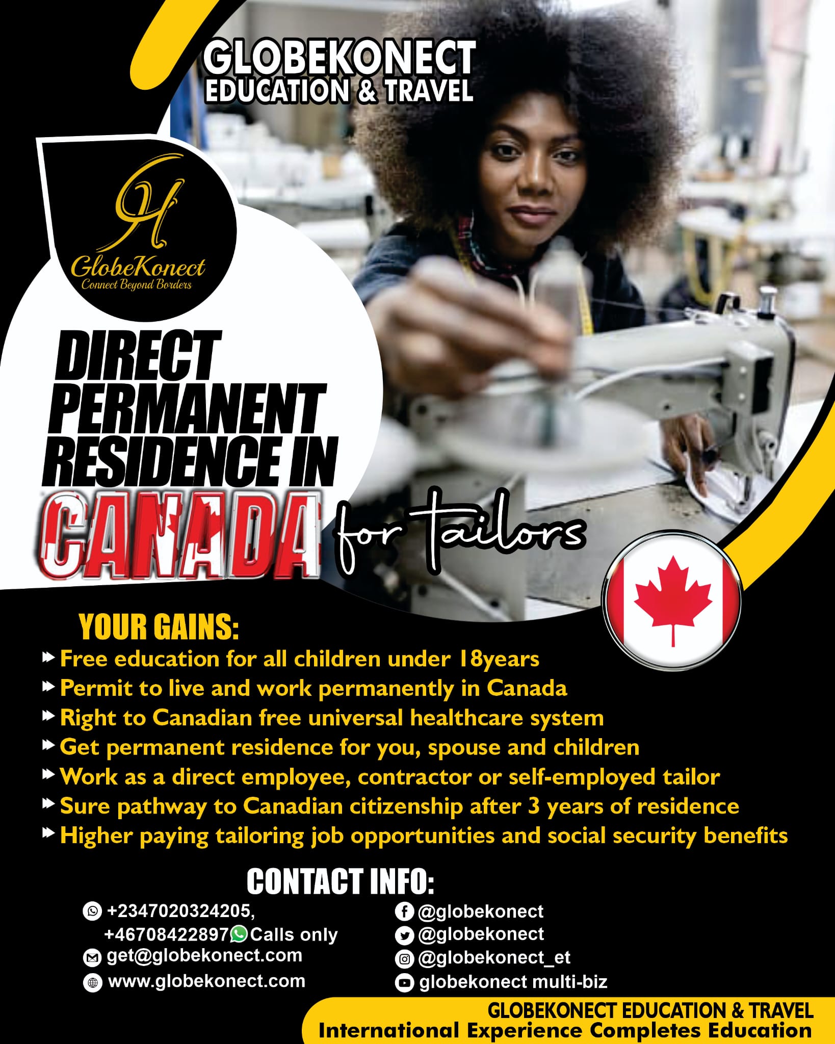 Direct Permanent Residence in Canada for Tailors