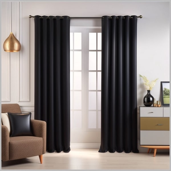 Glow Thuis Verduisterende Gordijnen -Zwart Kleur gordijn - Met Ringen -140X250 cm per stuk