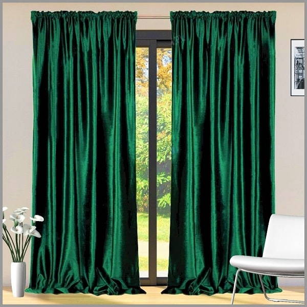 Glow Thuis - Gordijn Kant en klaar 80% Verduisterend Gordijn van hoge kwaliteit Fluweel – Fles Groene Kleur - 250x140 cm