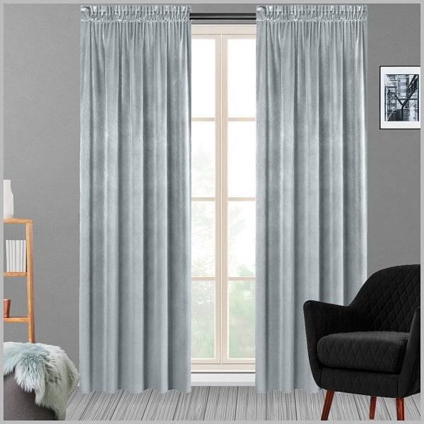 Glow Thuis - Gordijn Kant en klaar 70% Verduisterend Gordijn van hoge kwaliteit Fluweel – Zilver kleur Curtains - 135X250 cm