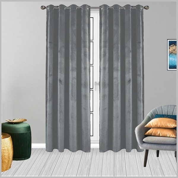 Glow Thuis - Gordijn verduisterend - Verduisterend - Fluweel – Kant en klaar - Zilver - Met Ringen - 140x250 cm