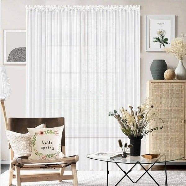 Glow Thuis - 300X250 cm Vitrage van hoogwaardig voile-materiaal