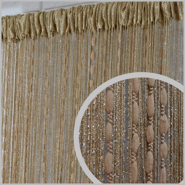 GO4.2 ( Elegante goud kleur Draadgordijnen van hoogwaardig polyestergaren 300x250 cm )