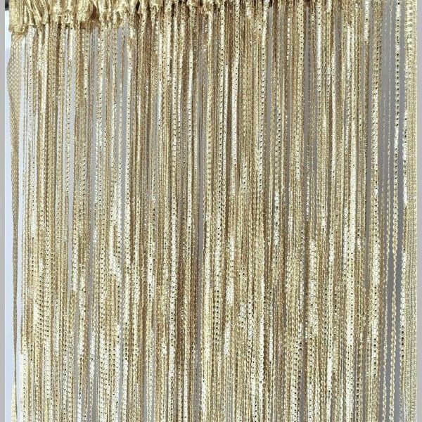 GO3.7 (Elegante licht goud kleur Draadgordijnen van hoogwaardig polyestergaren 300x250 cm)