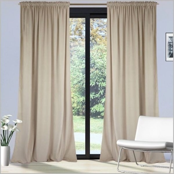 Glow Thuis - Gordijn verduisterend - Kant en klaar 70% Verduisterend Gordijn - Hoge kwaliteit Fluweel – Beige kleur Curtains - 140x250 cm