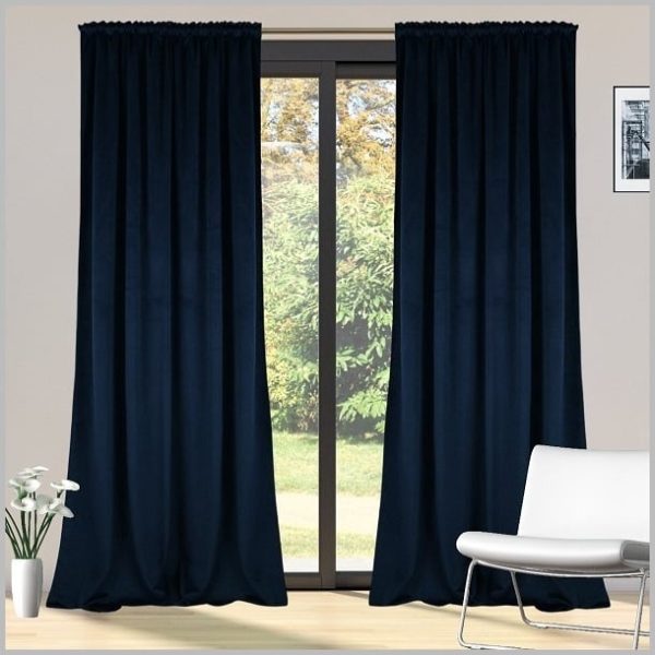Gordijn verduisterend- Kant en klaar 70% Verduisterend Gordijn - Hoge kwaliteit Fluweel – Blauw kleur Curtains -  140x250 cm