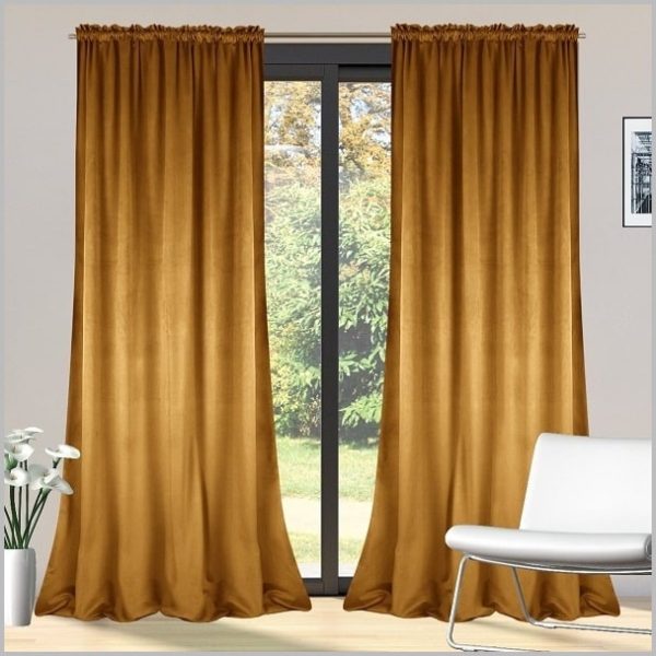 Gordijn verduisterend - Kant en klaar 70% Verduisterend Gordijn - Hoge kwaliteit Fluweel – kuiper goud kleur Curtains - 140x250