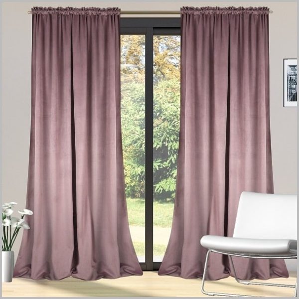 Glow Thuis - Gordijn verduisterend- Kant en klaar Verduisterend Gordijn - Hoge kwaliteit Fluweel –licht roze kleur Curtains - Gordijn met Plooiband ( Inclusief haken )- 140x250 cm