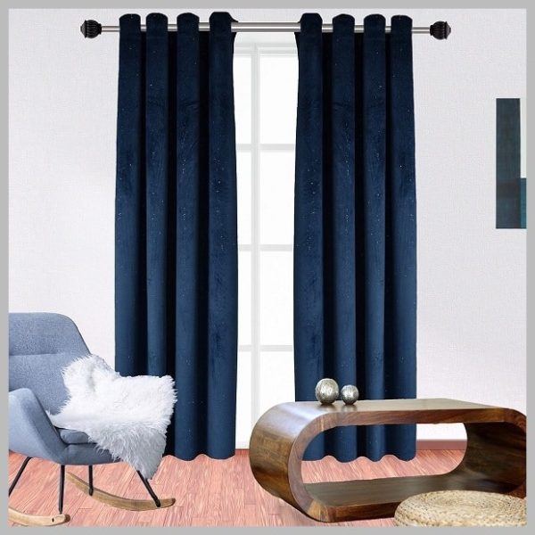 Glow Thuis - Gordijn verduisterend Glow Thuis -Kant en klaar gordijnen - verduisterend - Blauw kleur Curtains met gloed- 140x260cm -