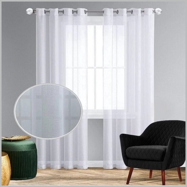 Glow Thuis - vitrage - kant en klaar - klassieke stijl - wit - 140 x 250 cm