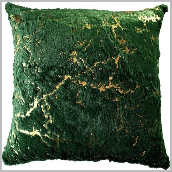 GZ4.4 (Glow Thuis - Kussenhoes 40x40 cm - Groene kleur met gouden design - Exclusief Binnenkussen)