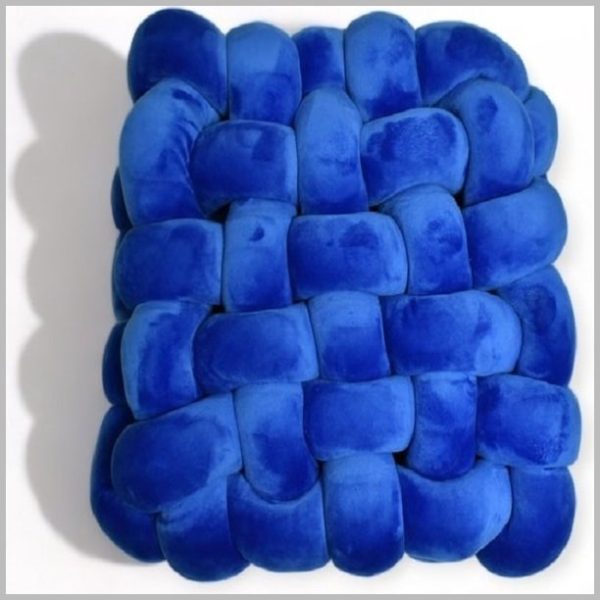 GZ1.1 (Glow Thuis - Sierkussen - Blauw - Fluweel- handgemaakte fluwelen kussens - 30x30 cm)