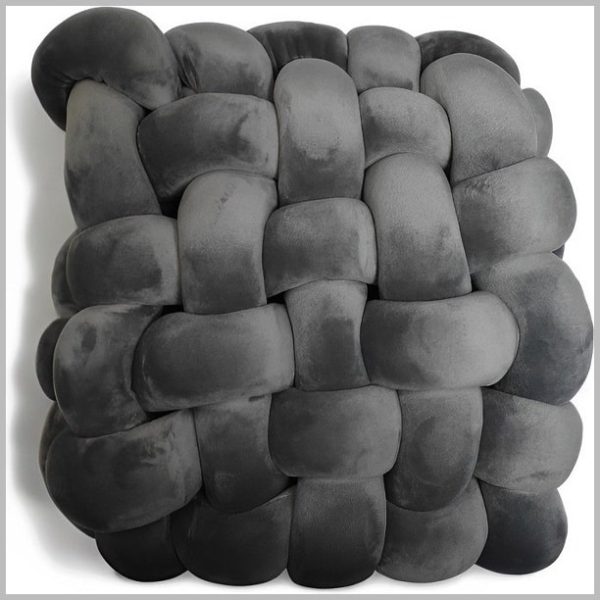 GZ1.1 (Glow Thuis - Sierkussen - Grijs - Fluweel- handgemaakte fluwelen kussens - 30x30 cm)