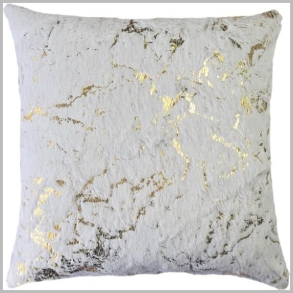 GZ4.5 (Glow Thuis - Kussenhoes 40x40 cm - Witte kleur met gouden design - Exclusief Binnenkussen)