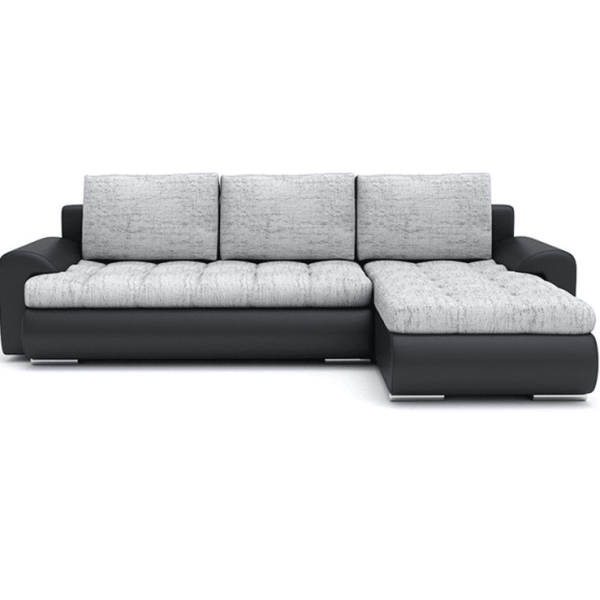 🛋️ Hoekbank Tokio Grijs  en Zwart - Met 2 opbergruimte - Bank met Bedfunctie   ----------------🚚--------- Levertijd 1-3 weken
