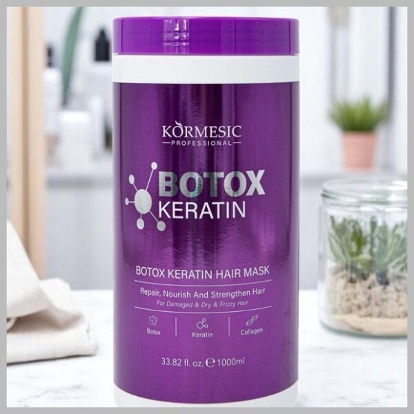 Z1.4 (KORMESIC Botox Keratin Haarmasker – 1000ml | Professioneel Herstelmasker met Collageen & Keratine | Voor Droog, Beschadigd & Frizzy Haar | Glans & Voeding)