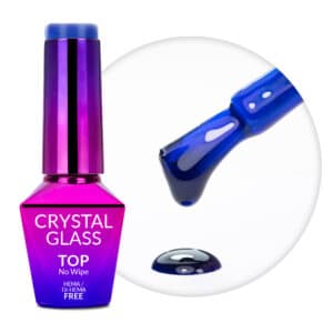 Gekleurde top Crystal Glass Molly Nails Blue  HEMA/Di-HEMA no wipe  10g