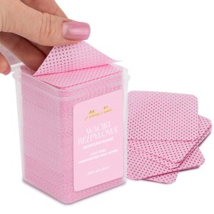 Molly Nails stofvrije geperforeerde nagelkussentjes roze 5×5 cm 200 stuks