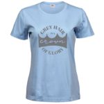 Grey Hair | Ladies Sof T-Shirt | Light Blue | Grey print