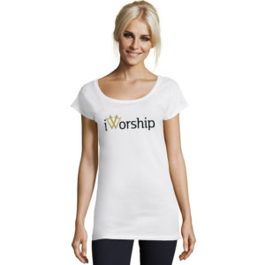 iWorship | Ladies Marilyn Long T-Shirt | White