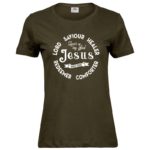 Jesus Holy One | Ladies Sof T-Shirt | Olive | White print