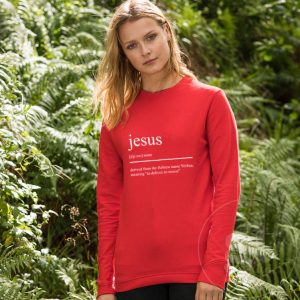 Jesus Noun | Unisex Crew Neck T-Shirt | Red | White Print | Go Tell Ltd
