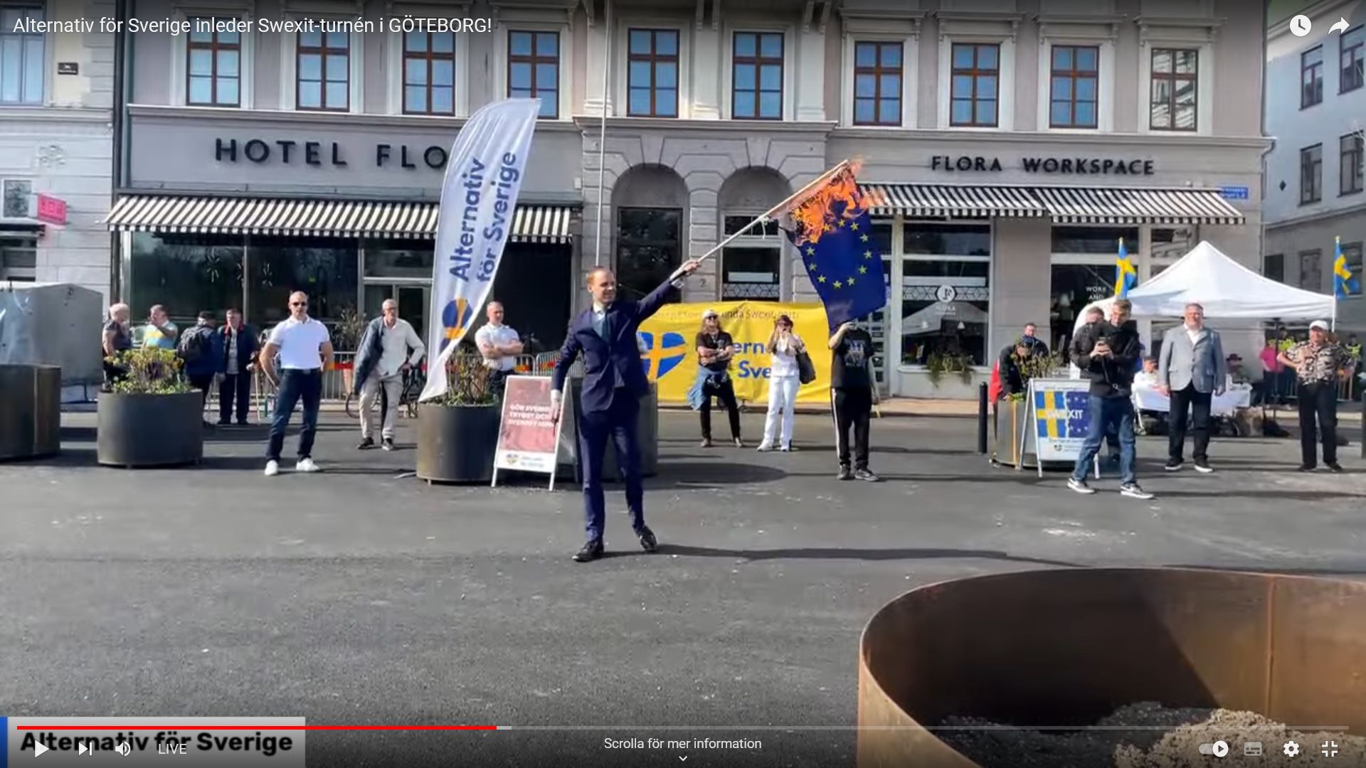 Kasselstrand brände EU-flagga i Göteborg