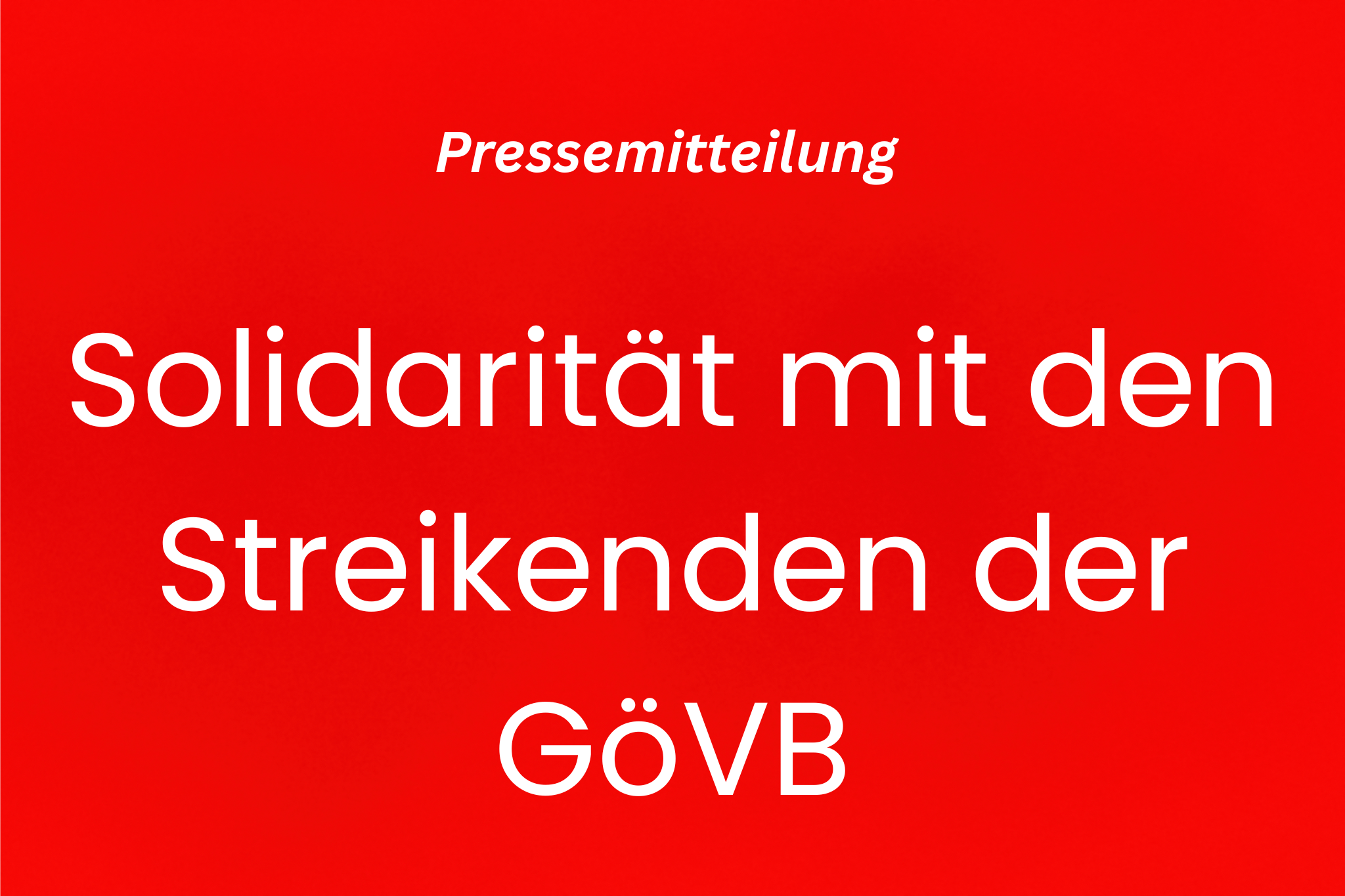 Presseerklärung zur Solidarität mit den Streikenden
