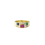 Brillantring mit Smaragd Rubin Saphir 750 Gold