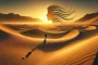 DALL·E 2025 03 28 09.58.09 A realistic panoramic digital painting of a tranquil desert landscape at dawn, designed with a space to integrate a person's face. Golden sand dunes s