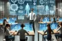 DALL·E 2025 03 26 11.36.34 A futuristic classroom with students using advanced digital tools like augmented reality headsets, interactive holographic displays, and immersive lea