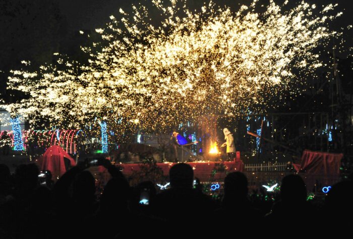 Molten Iron Fireworks Show In Shanghai VCG