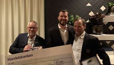 Torbjörn Pettersson, Sala-Heby, Christofer Palmlund, VD Jordelit, och Kristian Hägglund, ordförande SGA.